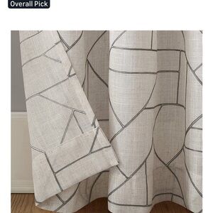 Archaeo Linen Midcentury Geometric 50”x84” curtains (pair)